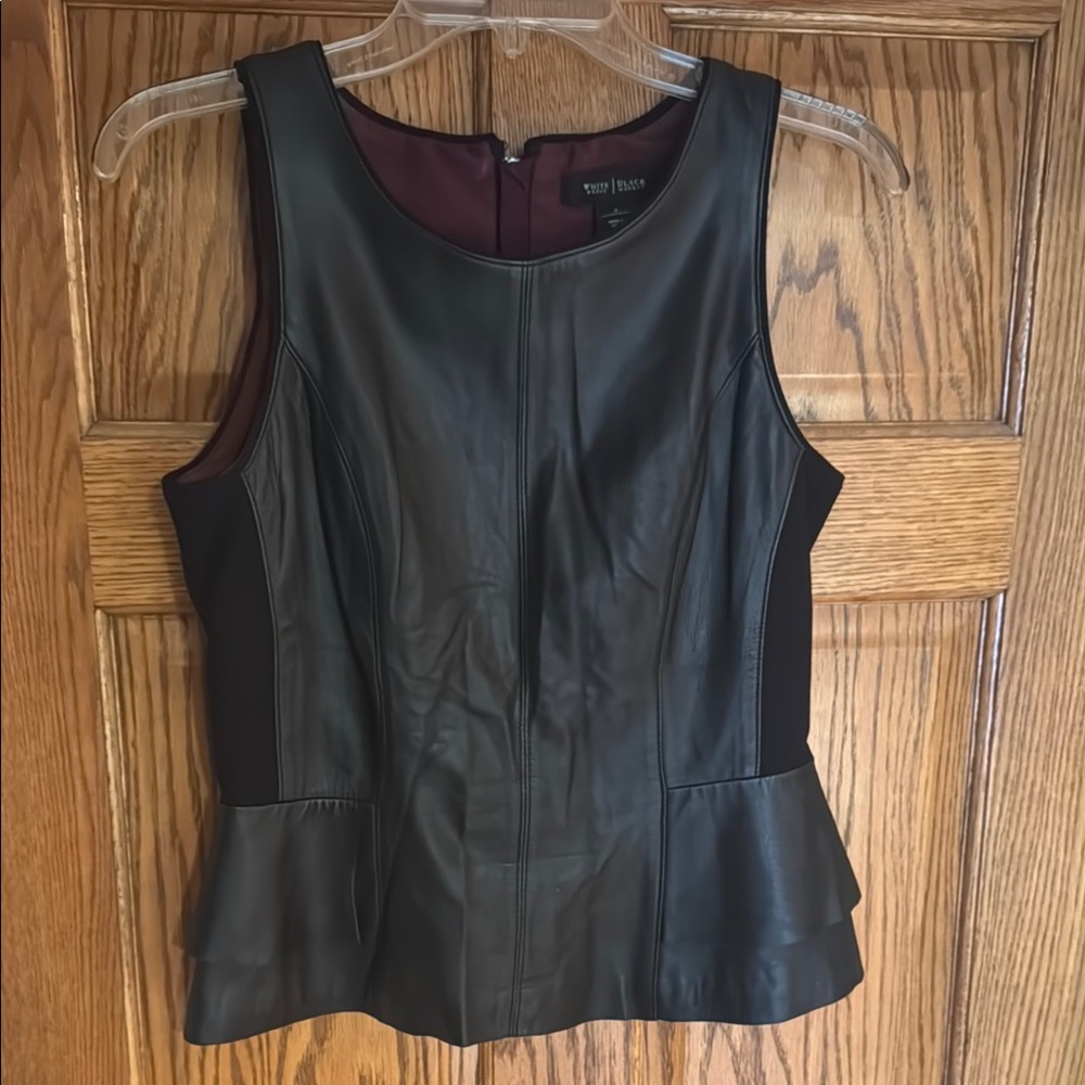 Chic Black Leather Sleeveless Top
